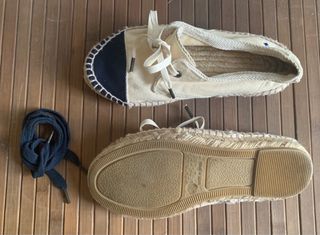 Espartera cordones crema/marino El ganso