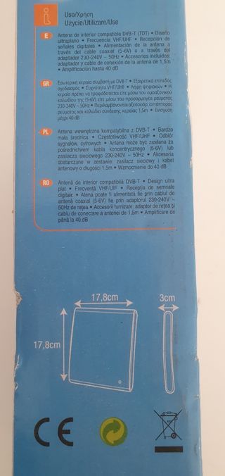 antena interior,TDT, analógicas.