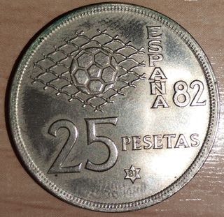 25 pesetas mundial 82 Moneda 1980 estrella 81