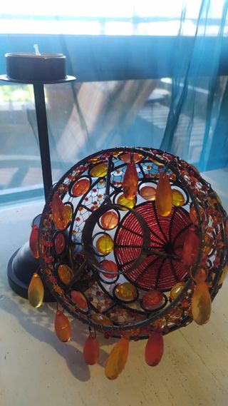 Candelabro forja y resina