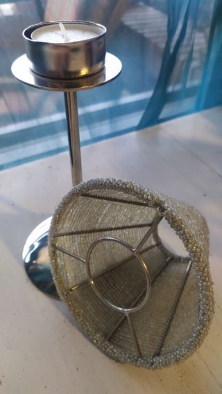 Candelabro metal y cristal