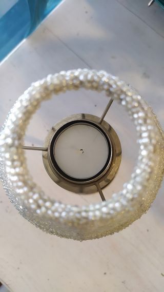 Candelabro metal y cristal