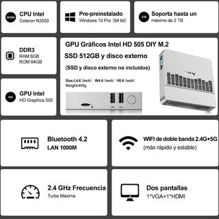 *Mini PC Win 10 Pro 64GB ROM, 6GB RAM*
