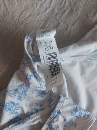 Bañador blanco con azul