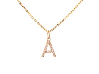 Cadena de oro 9K con inicial y circonitas