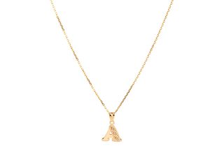 Cadena de oro 9K con inicial y circonitas