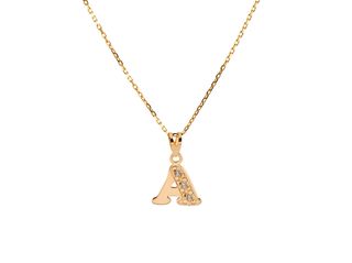 Cadena de oro 9K con inicial y circonitas