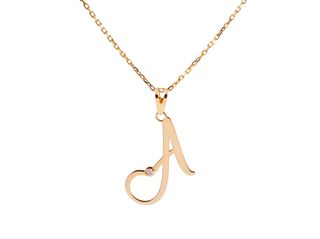 Cadena de oro 9K con inicial de diseño atrevido
