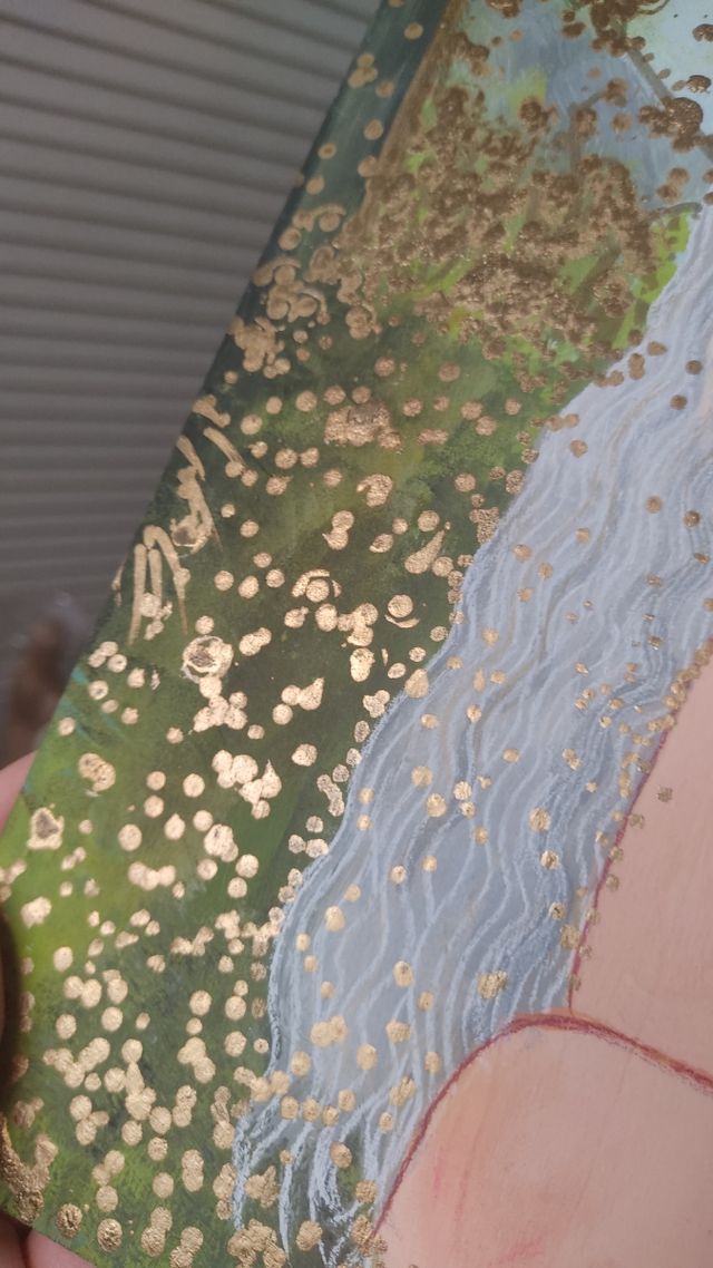 Cuadro elfa dorado bosque