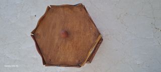 juguetes de madera antiguos de 2 norias pintados