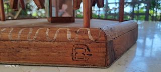 juguetes de madera antiguos de 2 norias pintados