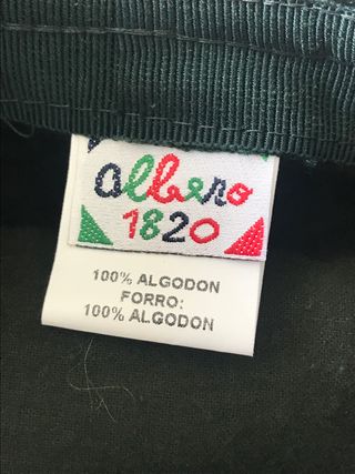 Sombrero terciopelo verde botella ancho 26cm