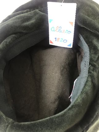 Sombrero terciopelo verde botella ancho 26cm