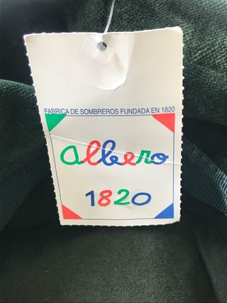 Sombrero terciopelo verde botella ancho 26cm