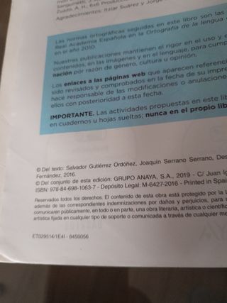 Libro 4°ESO  lengua y literatura anaya 