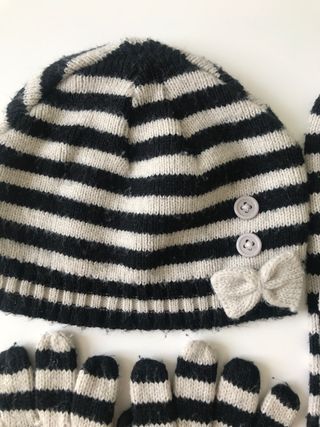 Bufanda, gorro y guantes de lana 