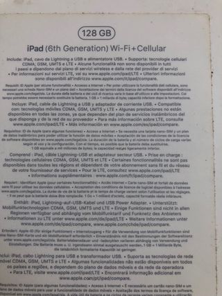 iPad 6th 128Gb falla placa base.