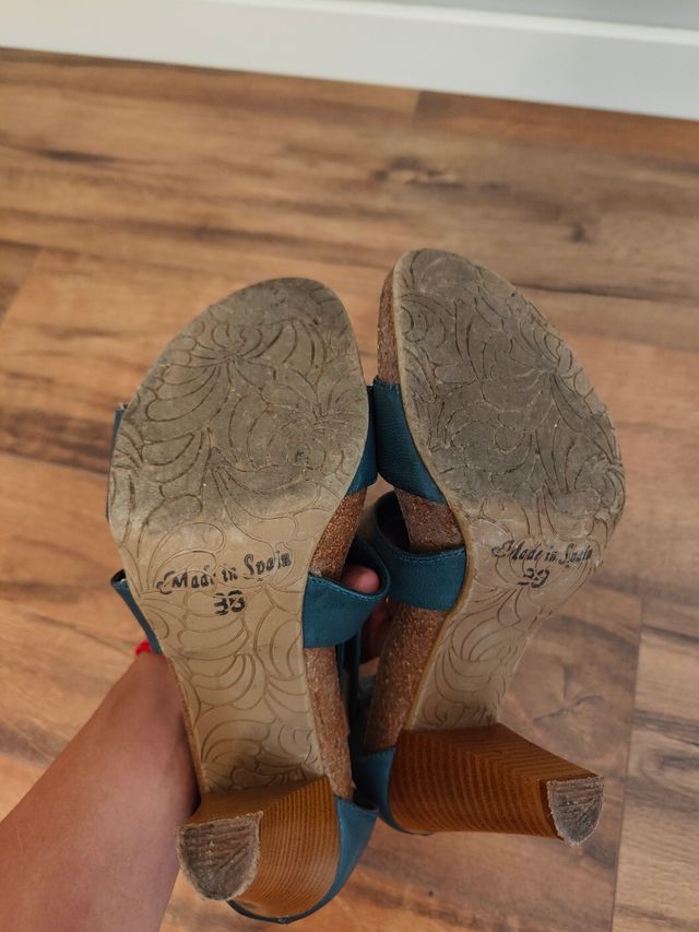 Sandalias piel azules