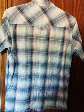 Camisa cuadros manga corta hombre 