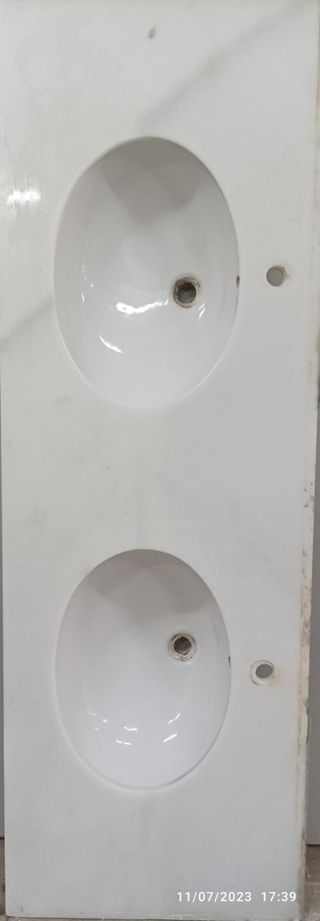 Encimera de baño de marmol doble lavabo