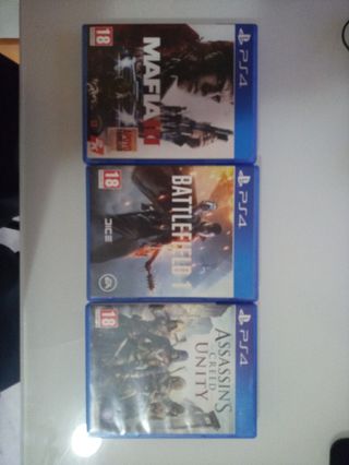 juegos Ps4 (Mafia3,Battlefield1,Assassing creed)