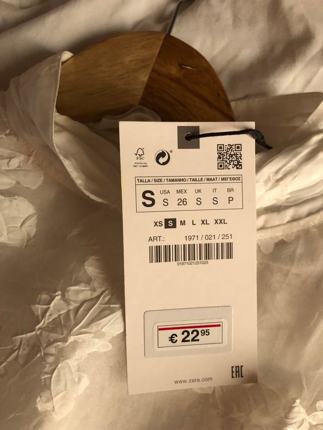 Blusa blanca nueva de Zara