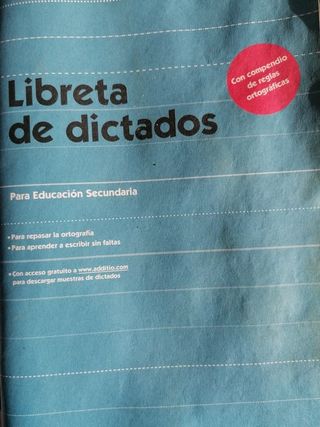 libreta de dictados para educación secundaria