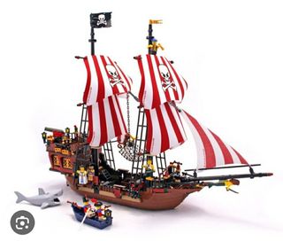 Lego Piratas: barco + isla tesoro + fuerte