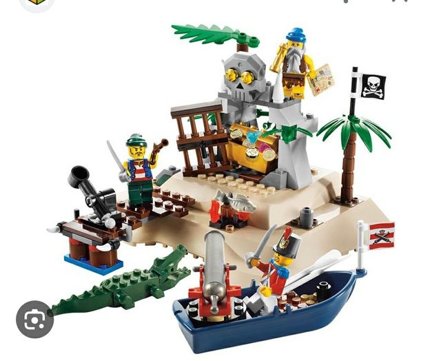Lego Piratas: barco + isla tesoro + fuerte
