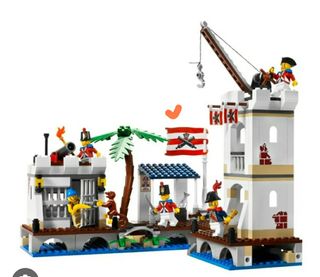 Lego Piratas: barco + isla tesoro + fuerte