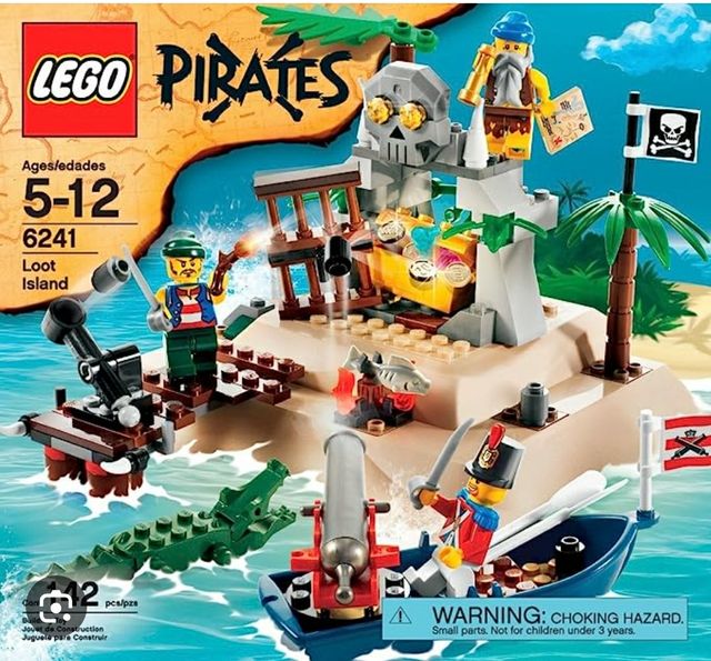 Lego Piratas: barco + isla tesoro + fuerte