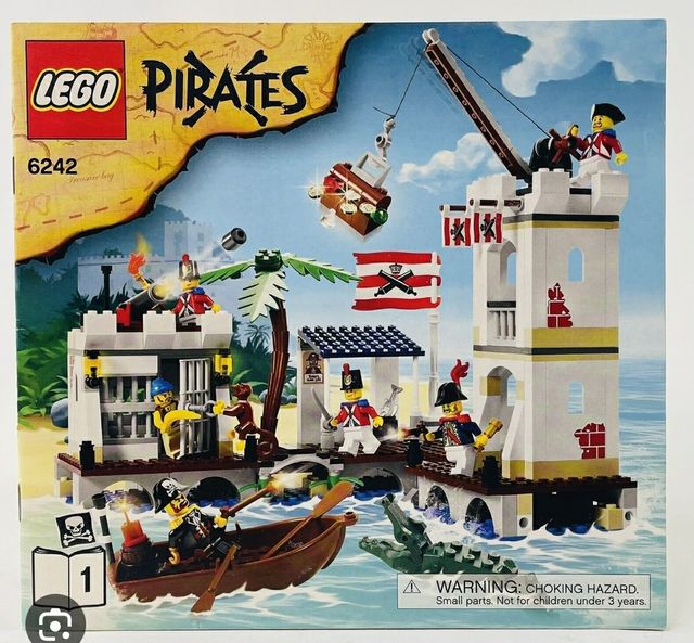 Lego Piratas: barco + isla tesoro + fuerte
