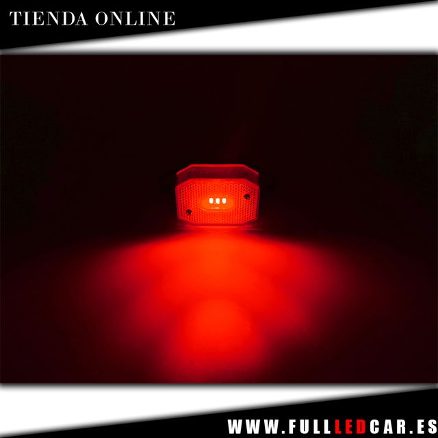 GALIBOS LED CUADRADO COLOR ROJO 12V 24V HOMOLOGADO