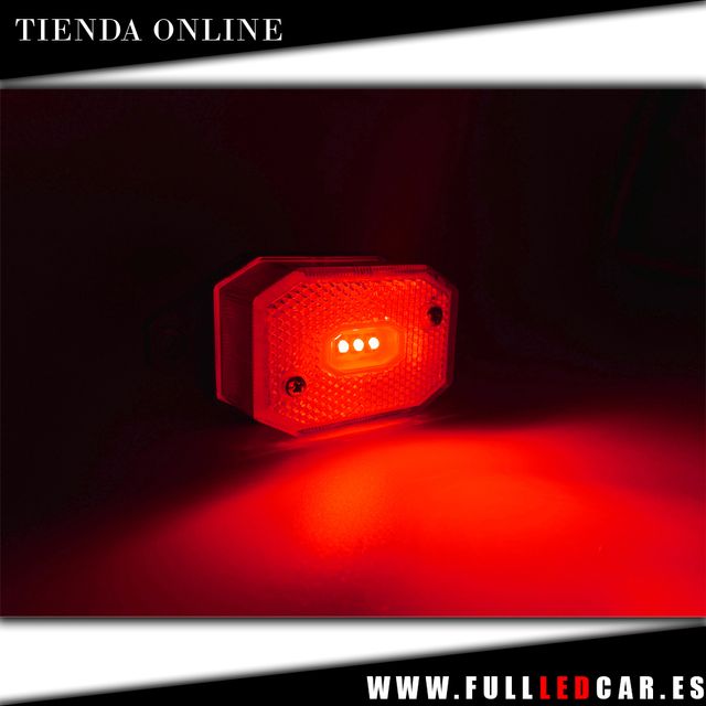 GALIBOS LED CUADRADO COLOR ROJO 12V 24V HOMOLOGADO