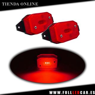 GALIBOS LED CUADRADO COLOR ROJO 12V 24V HOMOLOGADO
