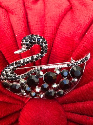 Broche de plata grande Cisne negro