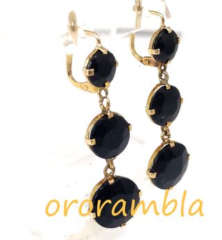 Pendientes oro 18k y piedra natural