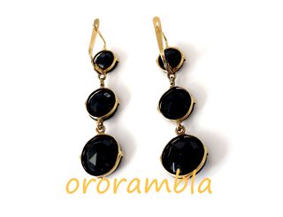 Pendientes oro 18k y piedra natural