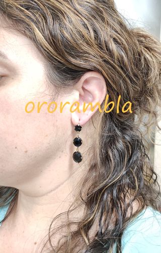Pendientes oro 18k y piedra natural