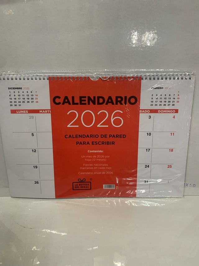 Calendario 2026 de pared para escribir