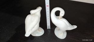 Pareja de ocas de porcelana de Lladró