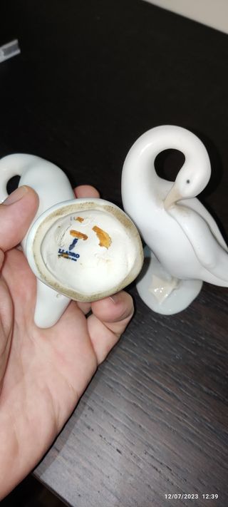 Pareja de ocas de porcelana de Lladró