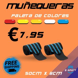 2 MUÑEQUERAS VENDA GIMNASIO CROSSFIT PESAS