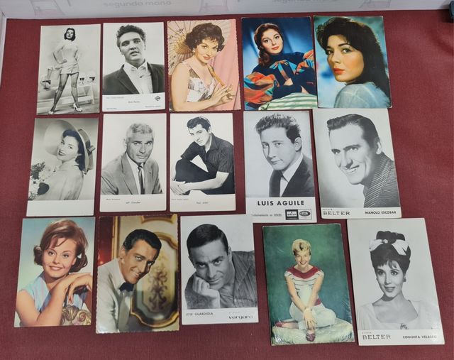 Lote 15 postales y afiches antiguos Cine