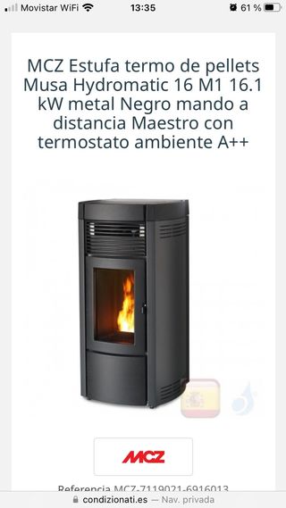 Stufa termica a pellet MCZ Musa Hydro 16kW M1 A++