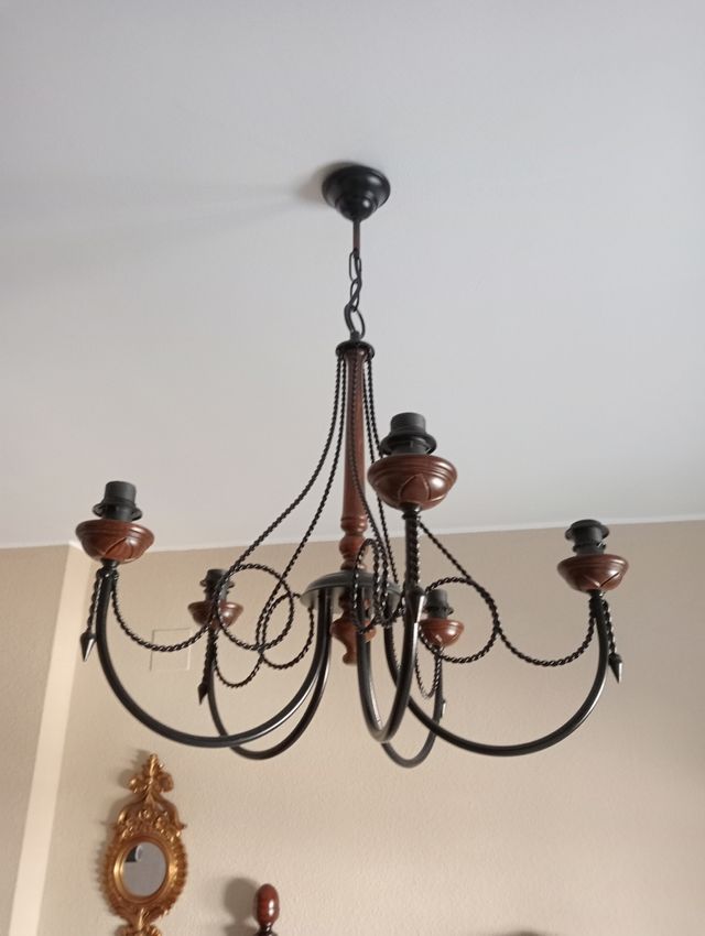 Lampara de techo estilo rustico