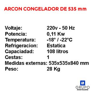 📢 ARCON CONGELADOR DE 55 CM 📢