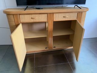 Mueble aparador mimbre años 70