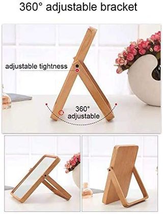 Espejo maquillaje de madera