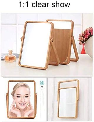 Espejo maquillaje de madera